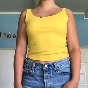 yellow tank top